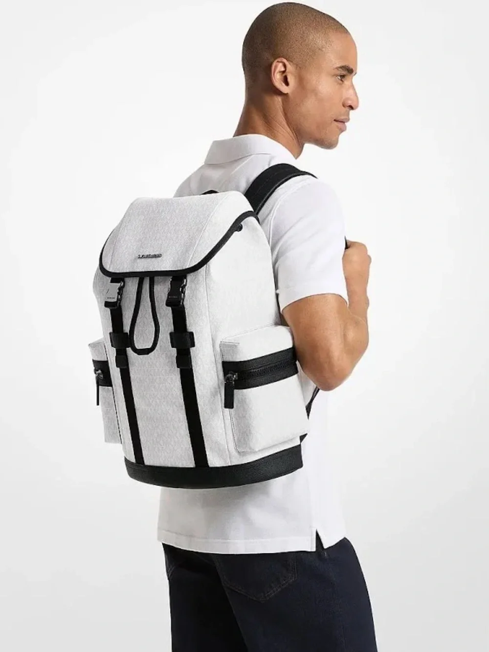 Men's Michael Kors Cooper Utility Optic White Backpack NWT